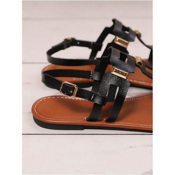 Womens flat sandals open toe ankle strap summer slides beach casual shoes - Picture 5 of 6